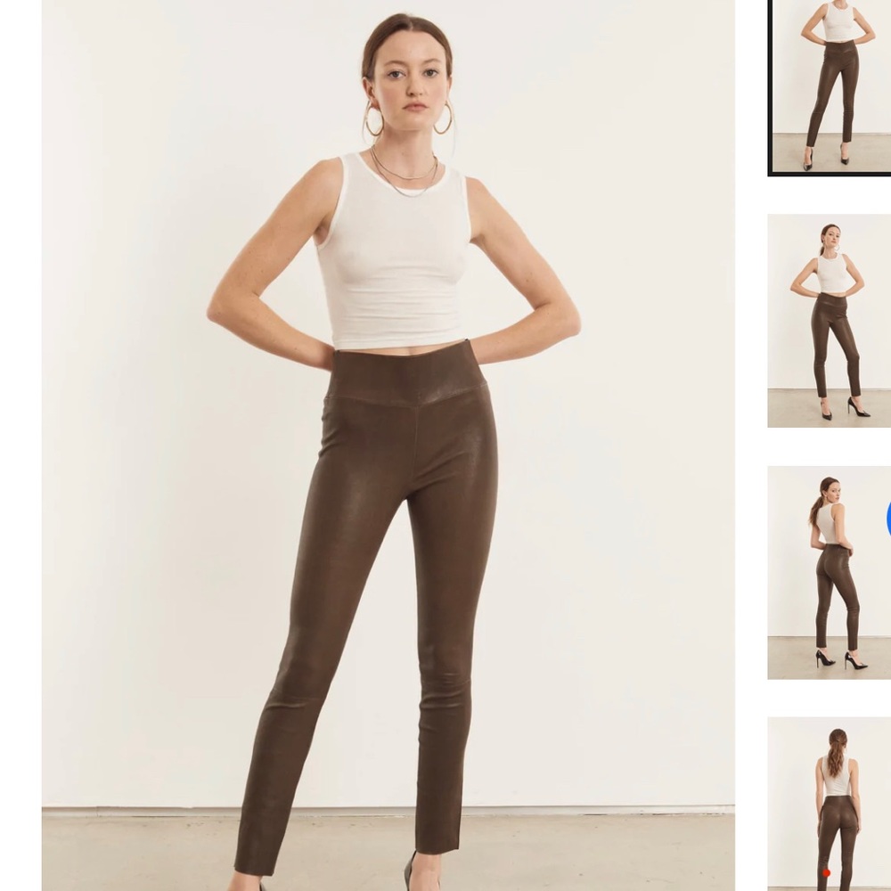 Sprwmn brown leather leggings